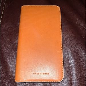 Platinum tan leather iPhone XS Max case